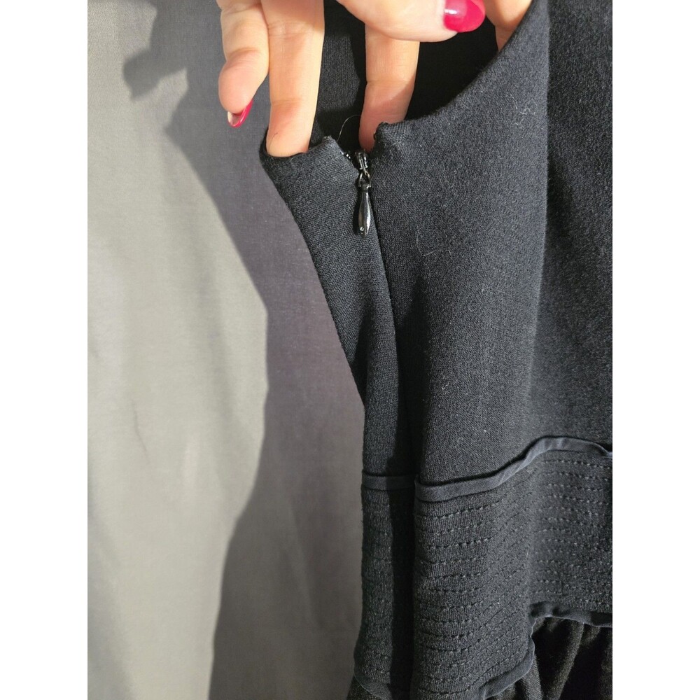 Diane von Furstenberg DVF Black Wool Silk Mini Dress Sleeveless Pockets 4 - Picture 6 of 7